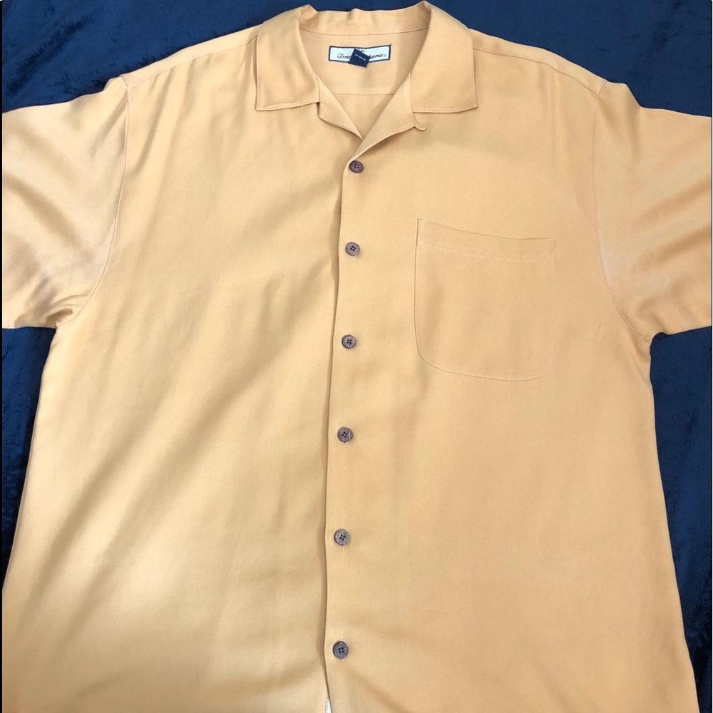 Tommy Bahama Dark Yellow 100% Silk Shirt